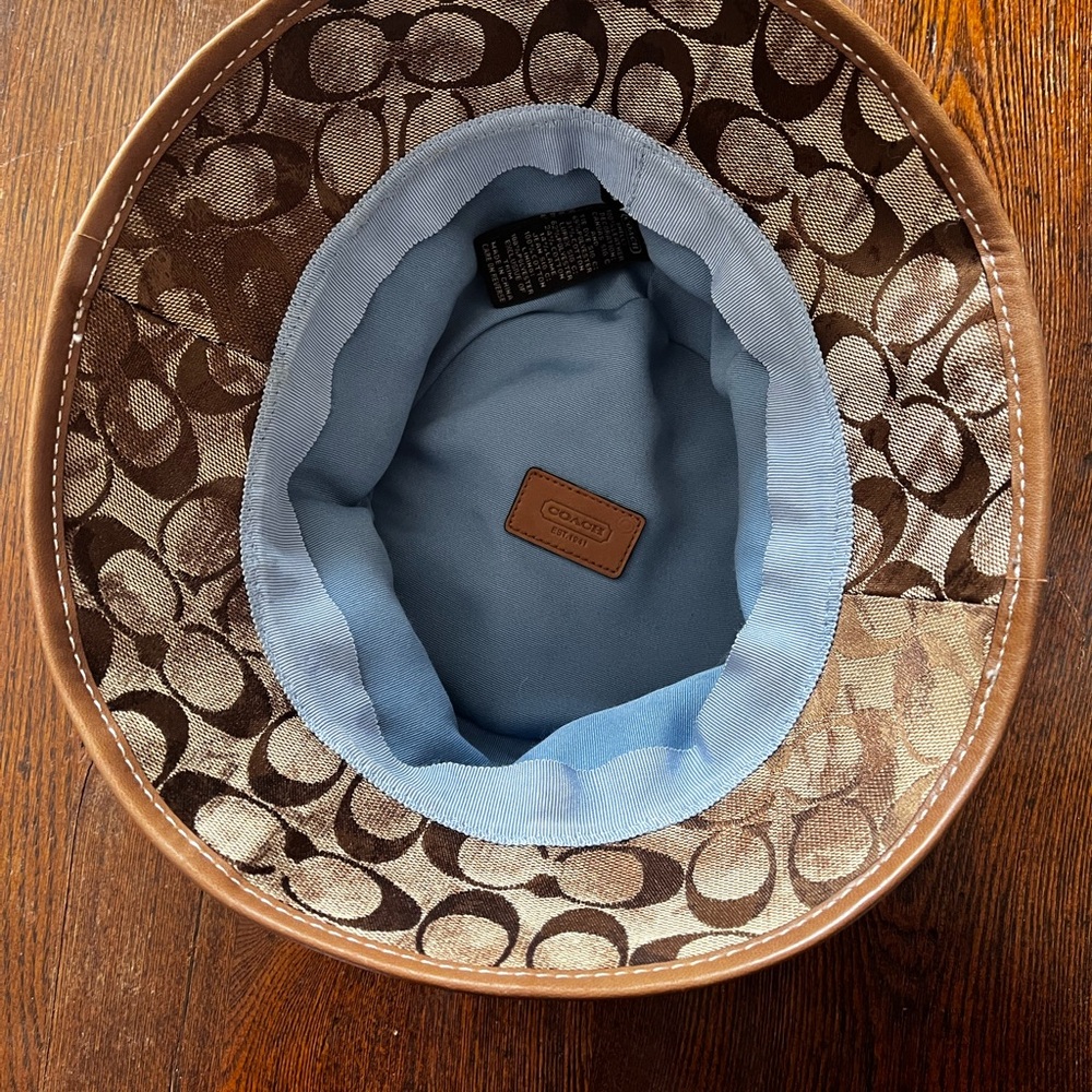 Coach Patchwork Logo & Leather Bucket Hat in Brown, Cream, Pink - Picture 5 of 9